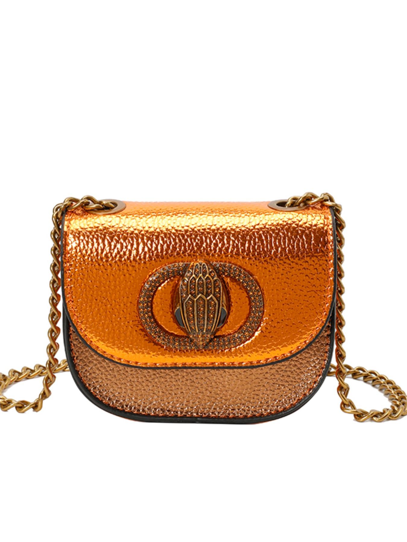 New Mini Chain Bag, Solid Color Flap Closure, Half Round Crossbody Bag, High-End Single Shoulder Fashion, Trendy Luxurious Handbag, Crescent Bag, Lightweight Crossbody Bag