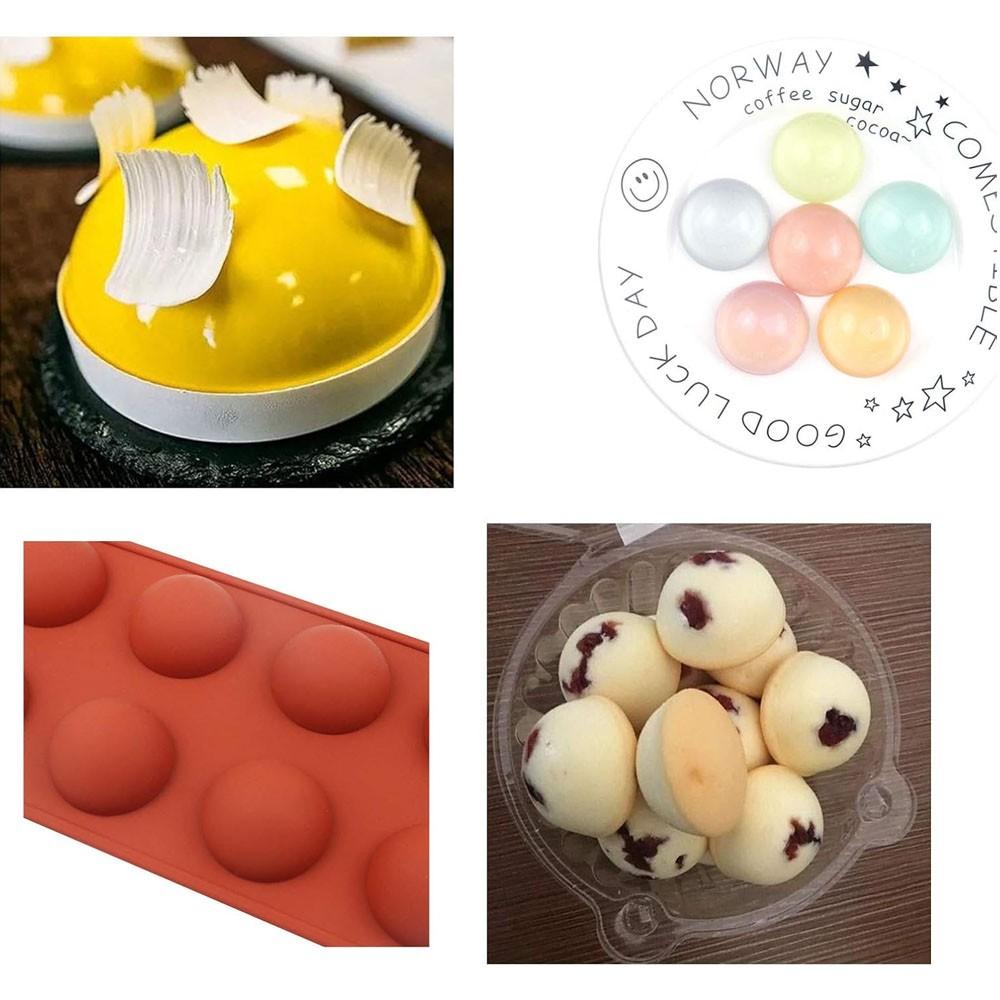 8-Cavity Non-Stick Hemisphere Silicone Baking Mold, Half-Sphere Silicone Chocolate Mold, Ideal for Baking and Desserts