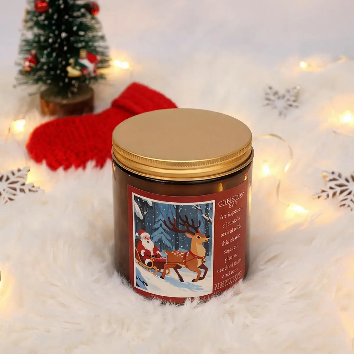 Elegant Christmas Scented Candle Gift Set, 3 Layers Different Scents, Festive Home Decor, Perfect Holiday Present for Friends and Family