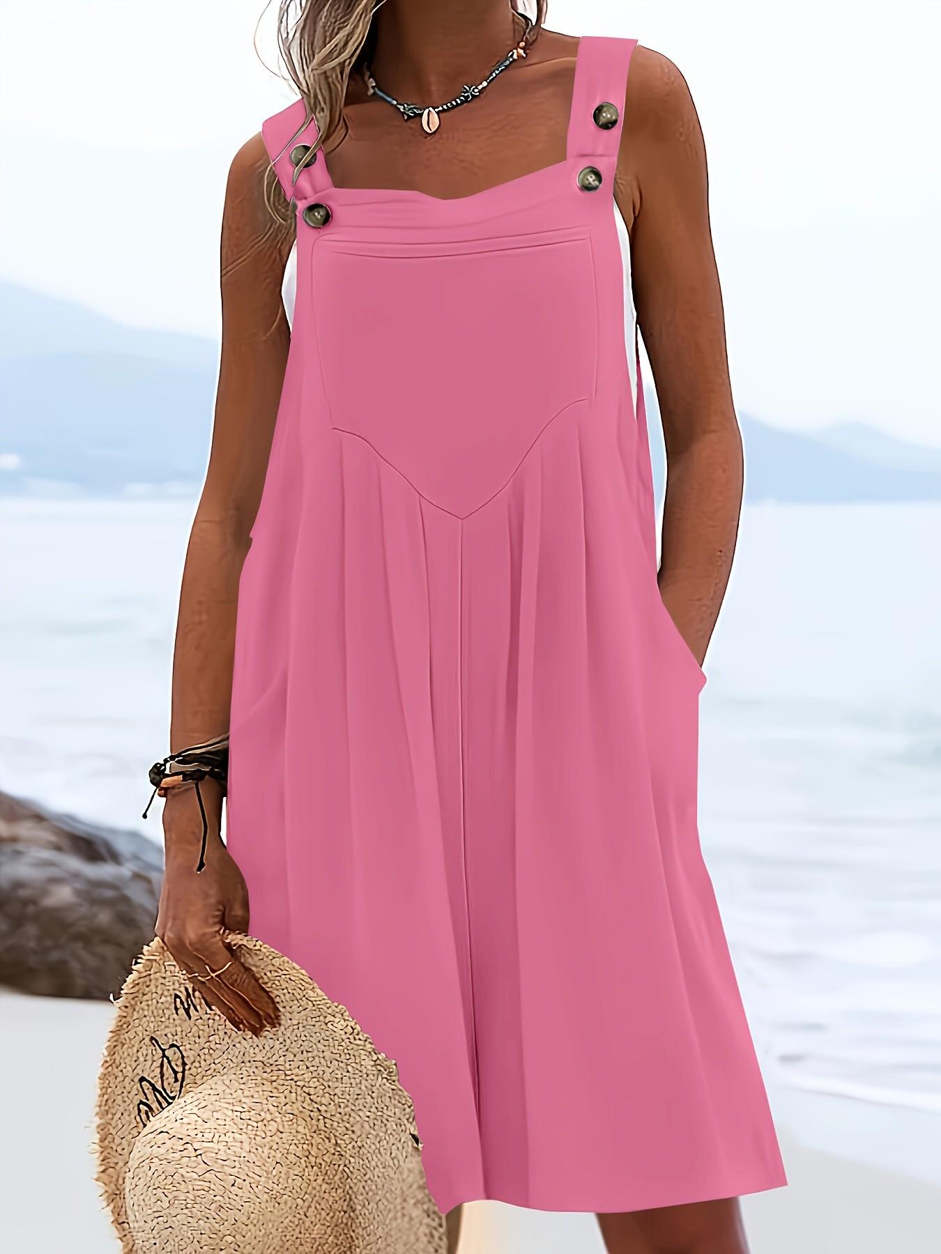 Women's Plus Size Casual Fashion Wide Leg Shorts, Loose Fit Belted Overall Pants with Button Pockets, 10 Colors Available Women's Plus Size Casual Fashion Wide Leg Shorts, Loose Fit Belted Overall Pants with Button Pockets, 10 Colors Available