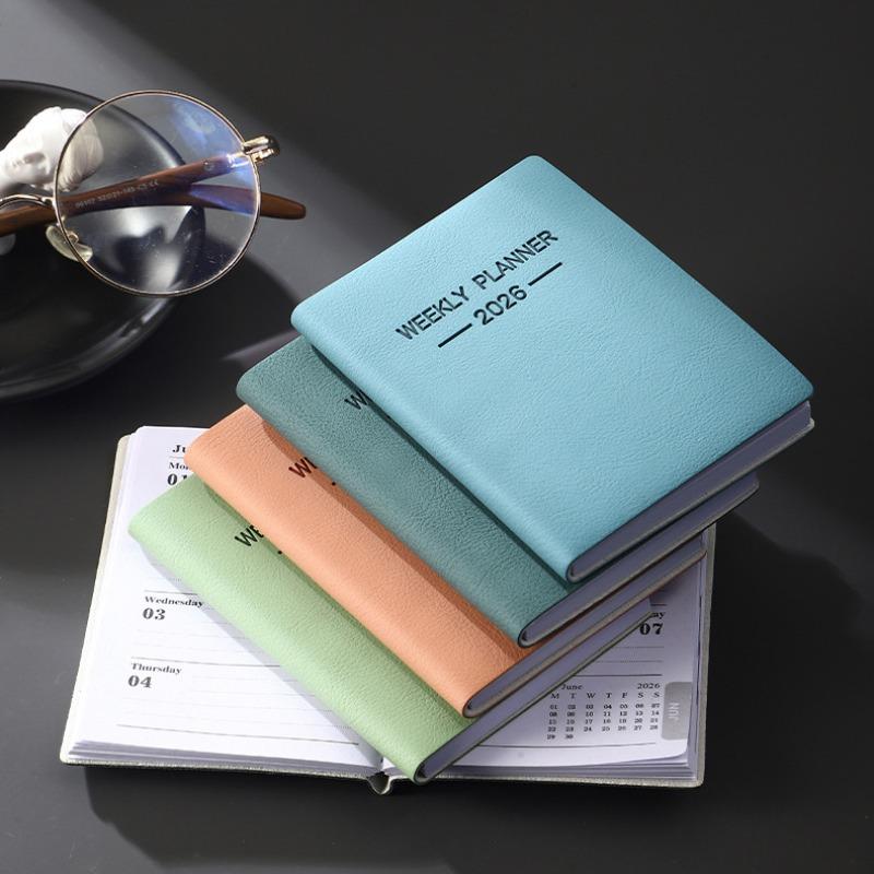 2 Pack A7 Mini Diary Planner 2026, Weekly Planner, Daily Schedule Notebook, English Language, Perfect for Organization & Planning