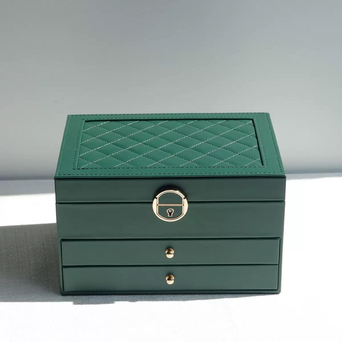 Integrated Three-Layer Jewelry Box, Large Capacity Earring Necklace Ring Organizer, Essential Storage Solution for Accessories