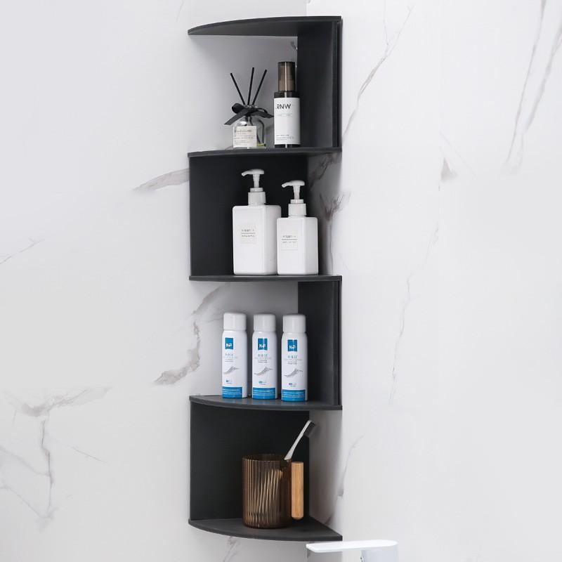 Five-Tier Floating Corner Bookshelf, Space-Saving Zigzag Plant Shelf for Bedroom Living Room Bathroom Home Office