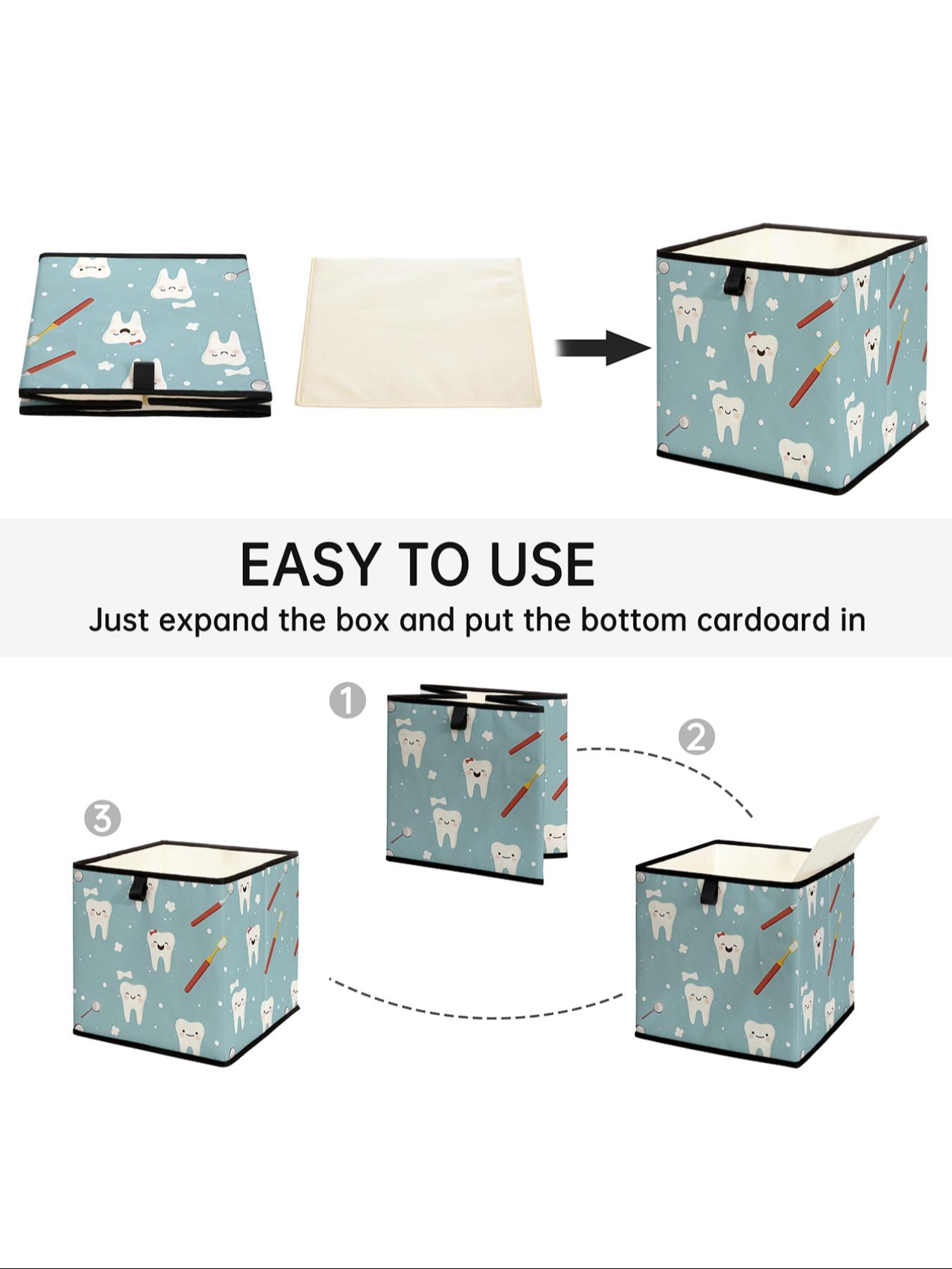Teeth Pattern Open Storage Box, Stackable Drawer Organizer, Durable Multi-Functional Design for Home Dorm Room Organization