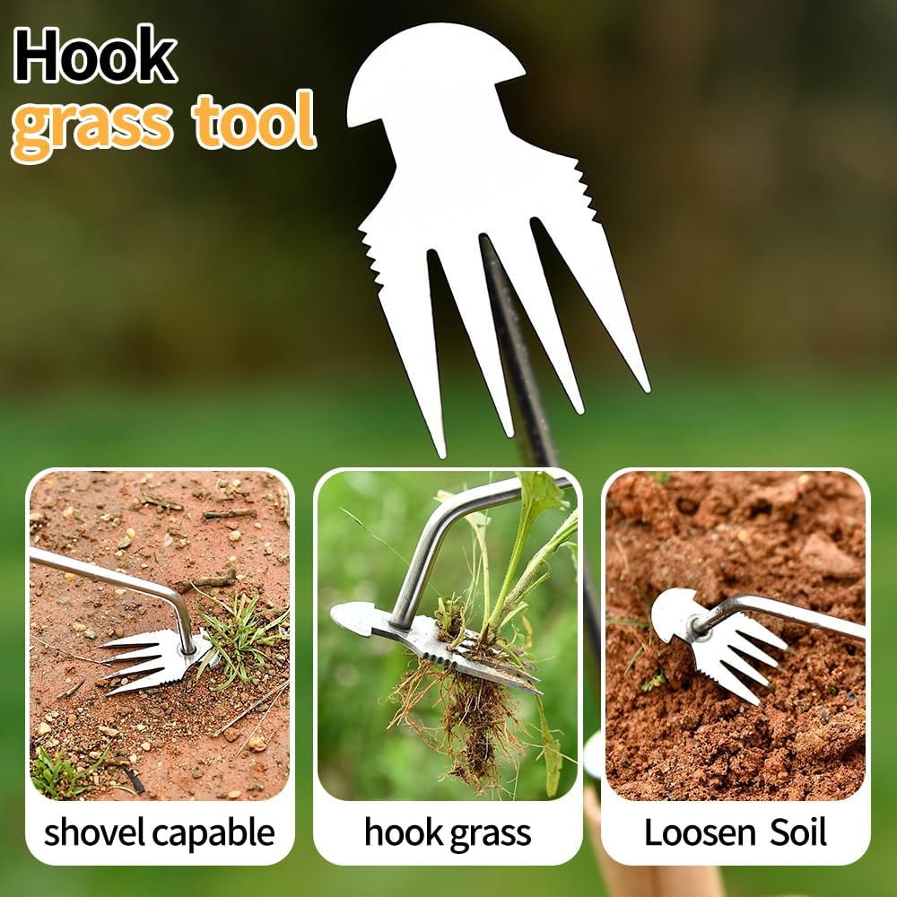 Garden Weeder Tool, Portable Garden Weeder Tool, Manganese Steel Weed Puller Tool, Hand Weeder Puller for Vegetable Gardening Backyard Farm Planting