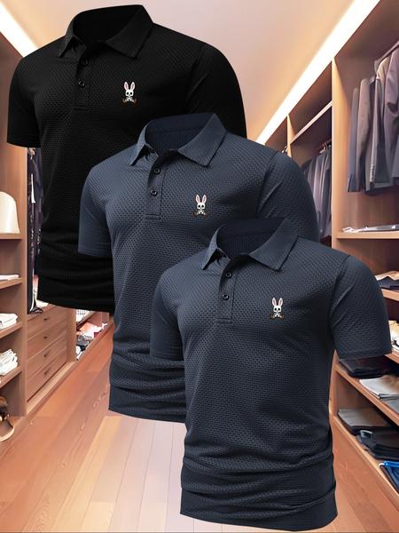 Men's High-End Golf Polo Shirt, Summer Casual Fitted Short Sleeve Top with Quick-Dry Fabric, Outdoor Sports & Leisure Wear, Perfect Birthday Gift, Golf Casual Style!