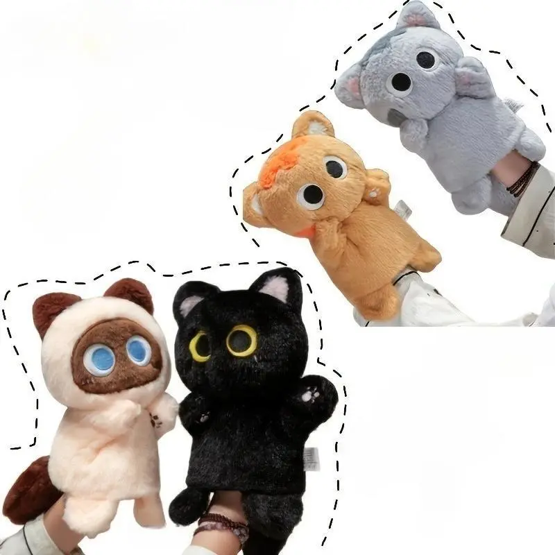 35cm/13.8in Cute Cat Plush Hand Puppets - 4 Styles, Unisex, Plush Fabric Sports Gloves,   Storyplay, Creative Birthday/Christmas Gifts