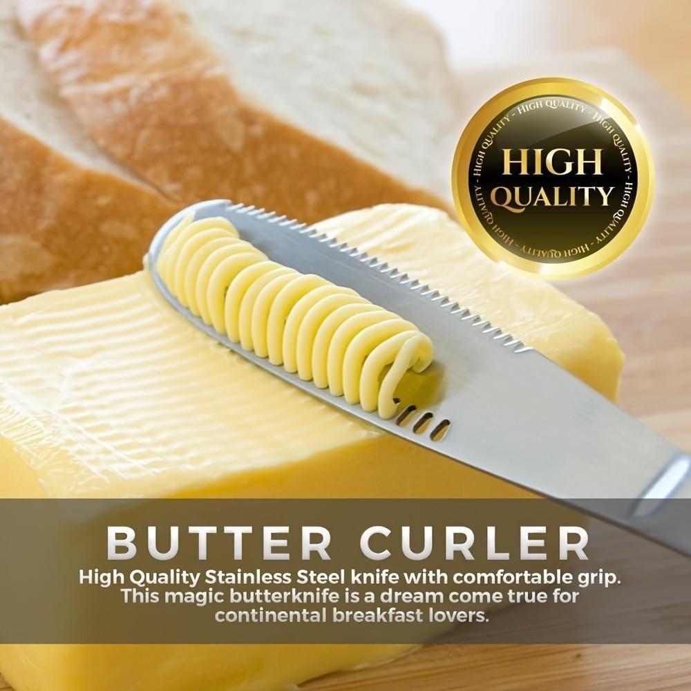 304 Stainless Steel Multi-Functional Butter Knife with Holes, Cheese Cream Spreader, Bread Jam Sawtooth Butter Knife
