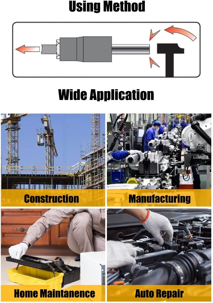 14-Piece Impact Bolt & Nut Remover Set, 3/8”Bolt Lug Nut Extractor Socket Tool Set, Damaged Bolt Nut Remover with Hex Adapter for Removing Stripped, Damaged, Rounded off and Rusted Bolts & Nuts