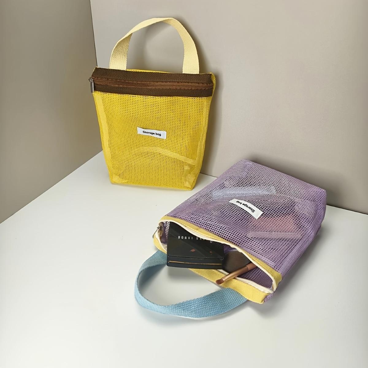 A Basic Nylon Mesh Storage Pouch, Ideal for Students to Carry Glasses, Skincare Items, And Toiletries for Fitness And Swimming