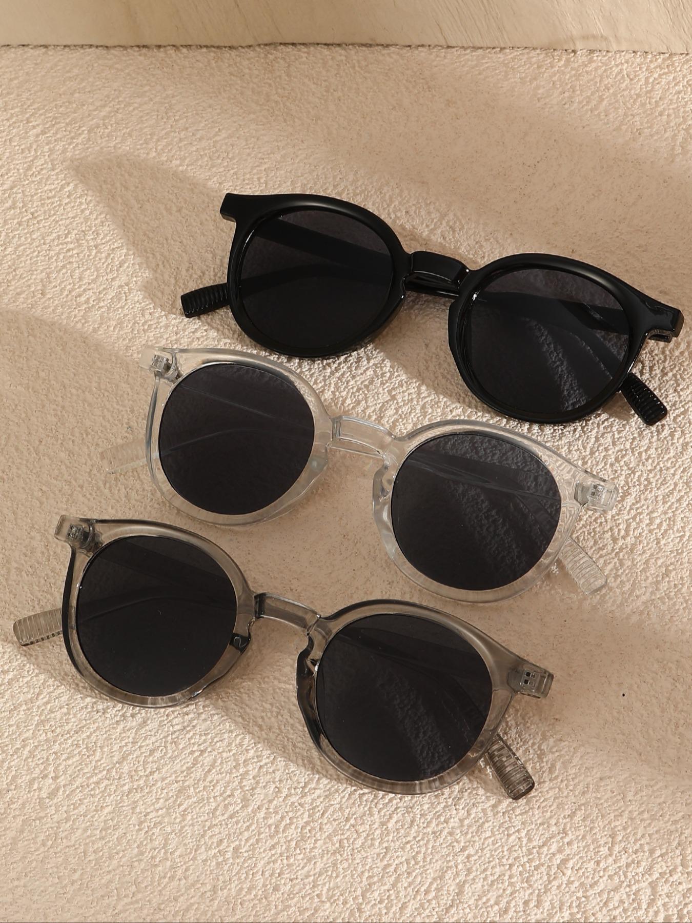 3 Pairs of Simple Modern Round Frame Men's Trendy Styling Sunglasses, Perfect for Business Attire, Ideal for Outdoor Leisure Activities
