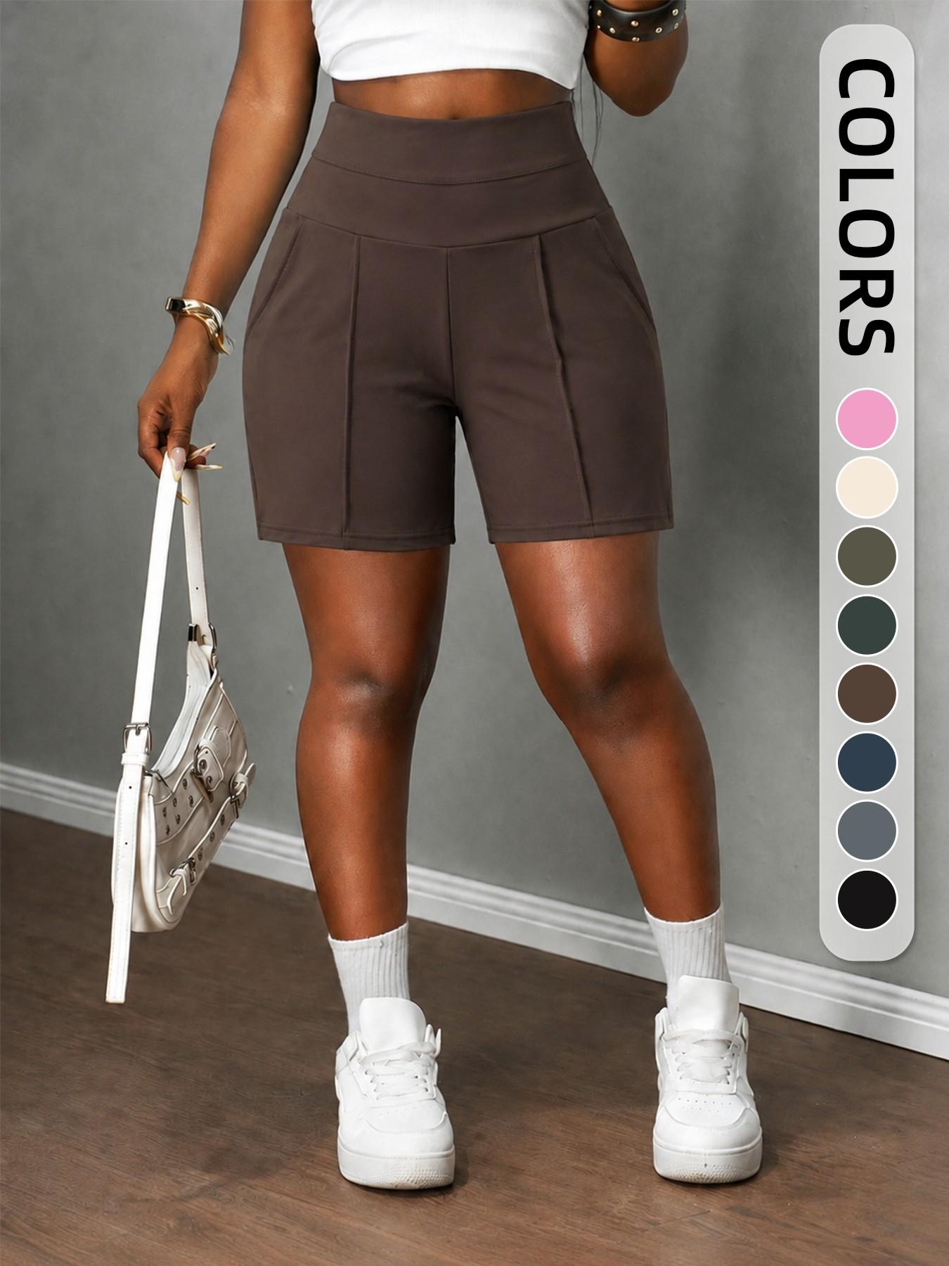 Women's Outdoor Gym Shorts, Elastic Waist Design, Comfortable Fashion Sportswear, Ideal for Daily Casual Wear and Active Lifestyle