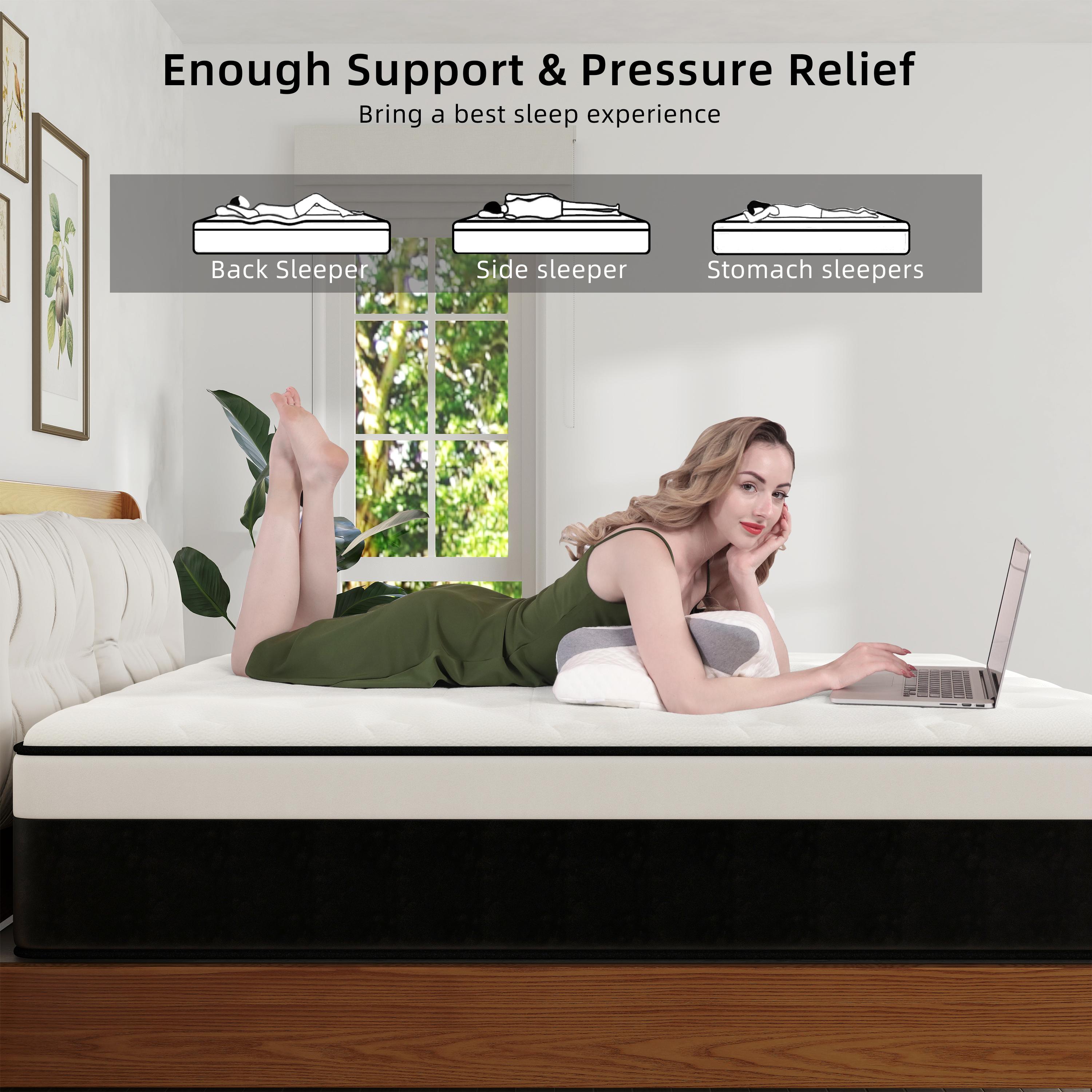 Hibrid mattress 12,14 Inch Queen Mattress King, Twin, Full Mattress, Equipped with Individually Wrapped Pocket Springs in a Box.