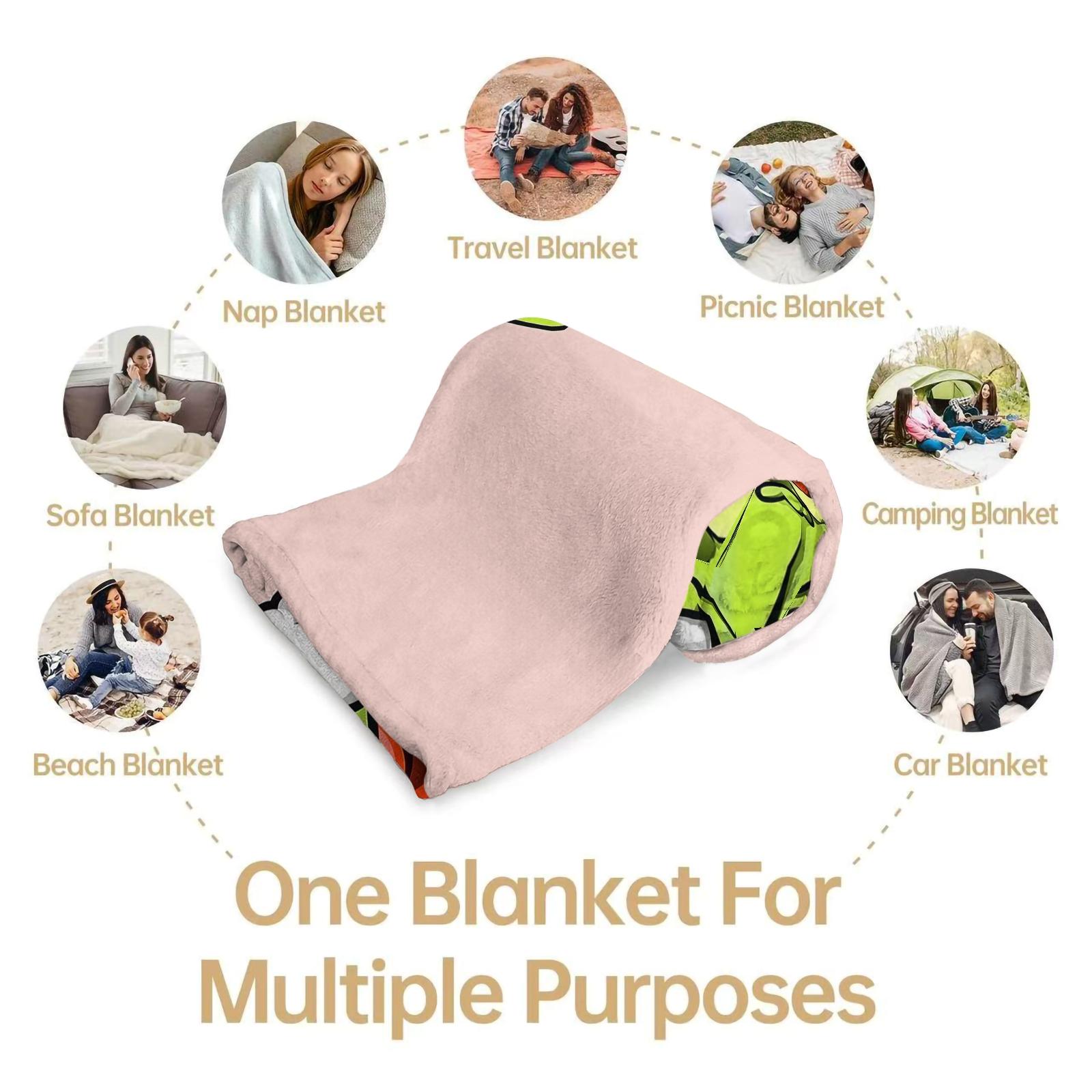 Christmas Grinch Monster Print Blanket, Perfect Birthday Gift for Kids, Single-Sided Movie Watching Throw, Soft Plush Material