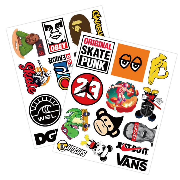 52PCS Premium Streetwear Logo Stickers - Waterproof Vinyl Decals for Skateboards, Luggage & Tech Gadgets