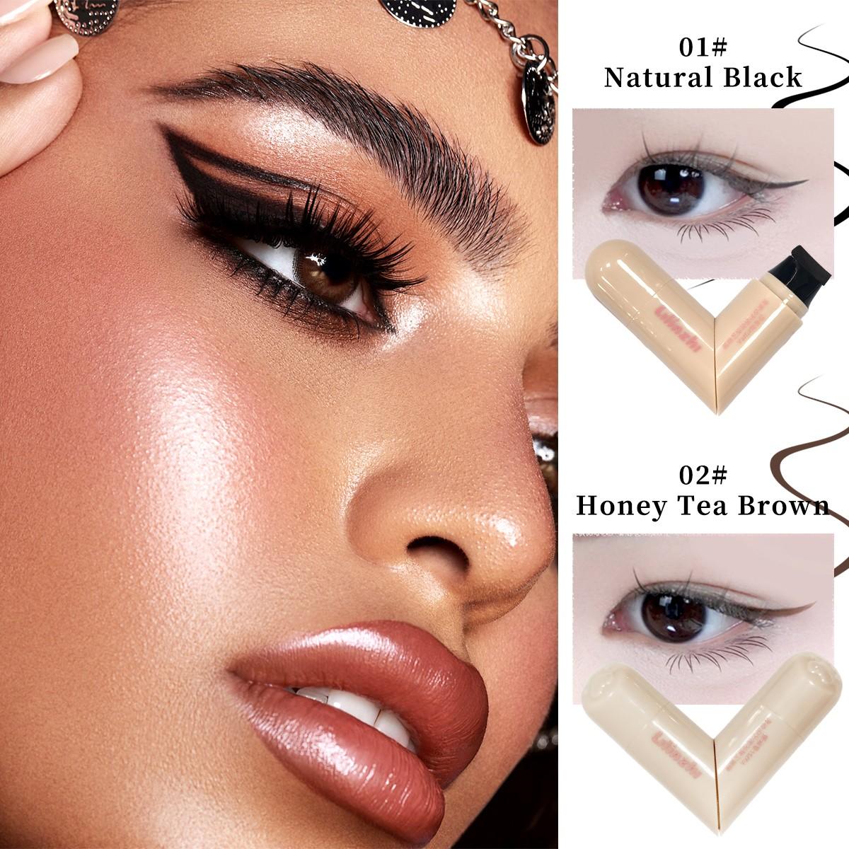 Rotary Eyeliner Stamp Pen, Long-Lasting Waterproof, Sweatproof, Smudgeproof, Ideal for Beginners, & Options, Perfect for Daily Use