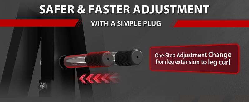 Leg Extension and Curl Machine, Adjustable Plate Loaded Lower Body Leg Exercise Bench for Thighs, Home Gym Weight Machine Outdoorfun Fitness Equipment Walking Pad Handrail Stretching Gear