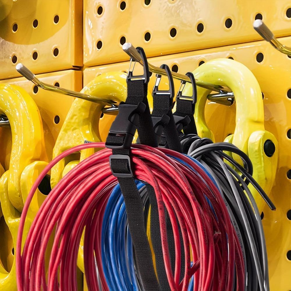Adjustable Extension Cord Organizer | 3-Axis Buckle Design Durable Polypropylene | Workshop Garage Cable Storage Essential
