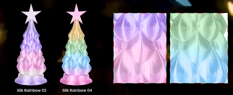 SUNLU Silk Rainbow Filament Silk PLA+ Smooth Color Change Color Change Each 8 Meters Glossy Surface 330 Meters 1kg Silk Rainbow