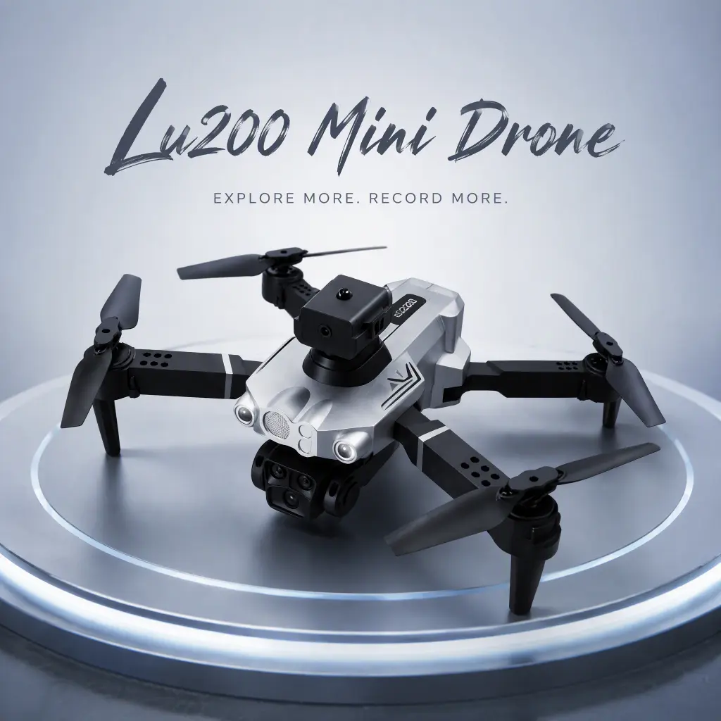 LU200 Silver RC Mini Quadcopter Toy, RC Flying Drone with Complete Supporting Accessories for Outdoor Leisure Activities