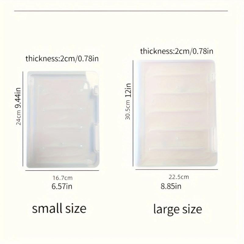 Set of 6 A4 size clear plastic file storage boxes with snap closure - Portable multi-purpose rectangular file organizer box for documents, scrapbook paper and magazines Files Organizer