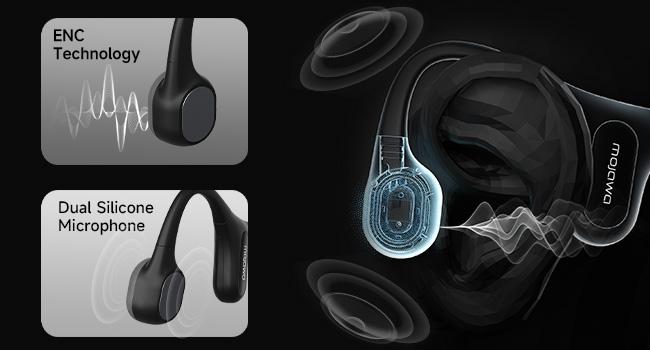 MOJAWA Run Plus IP68 Waterproof Sports Headphones with Bluetooth, Voice Assistant, and 32 GB of MP3 Storage Ideal for Outdoor Sports,