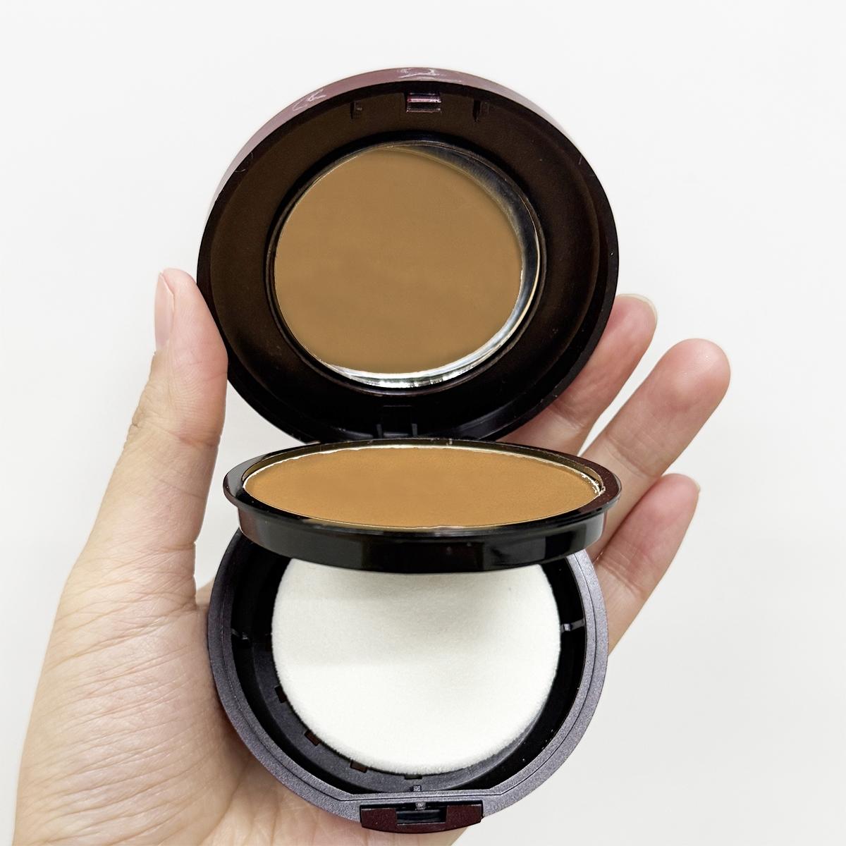 Single Layer Compact with Sponge Applicator, Concealer Contouring All-In-One Step, Natural Long-Lasting Finishing Powder, Face Pressed Powder