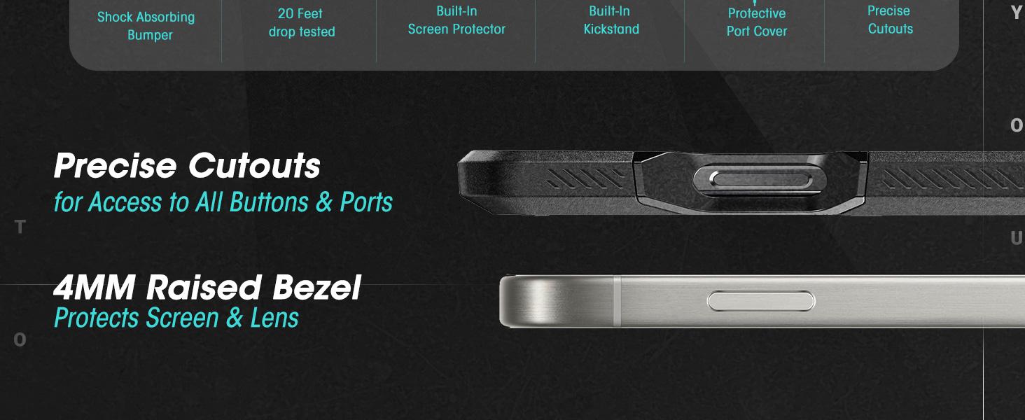 SUPCASE Outdoor Protective Phone Cases Unicorn Beetle Pro for iPhone 16/16/15/14/13 with Built-in screen protector, Full-Body Rugged Design & Stand