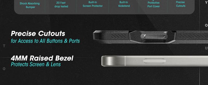 SUPCASE Outdoor Protective Phone Cases Unicorn Beetle Pro for iPhone 16/16/15/14/13 with Built-in screen protector, Full-Body Rugged Design & Stand