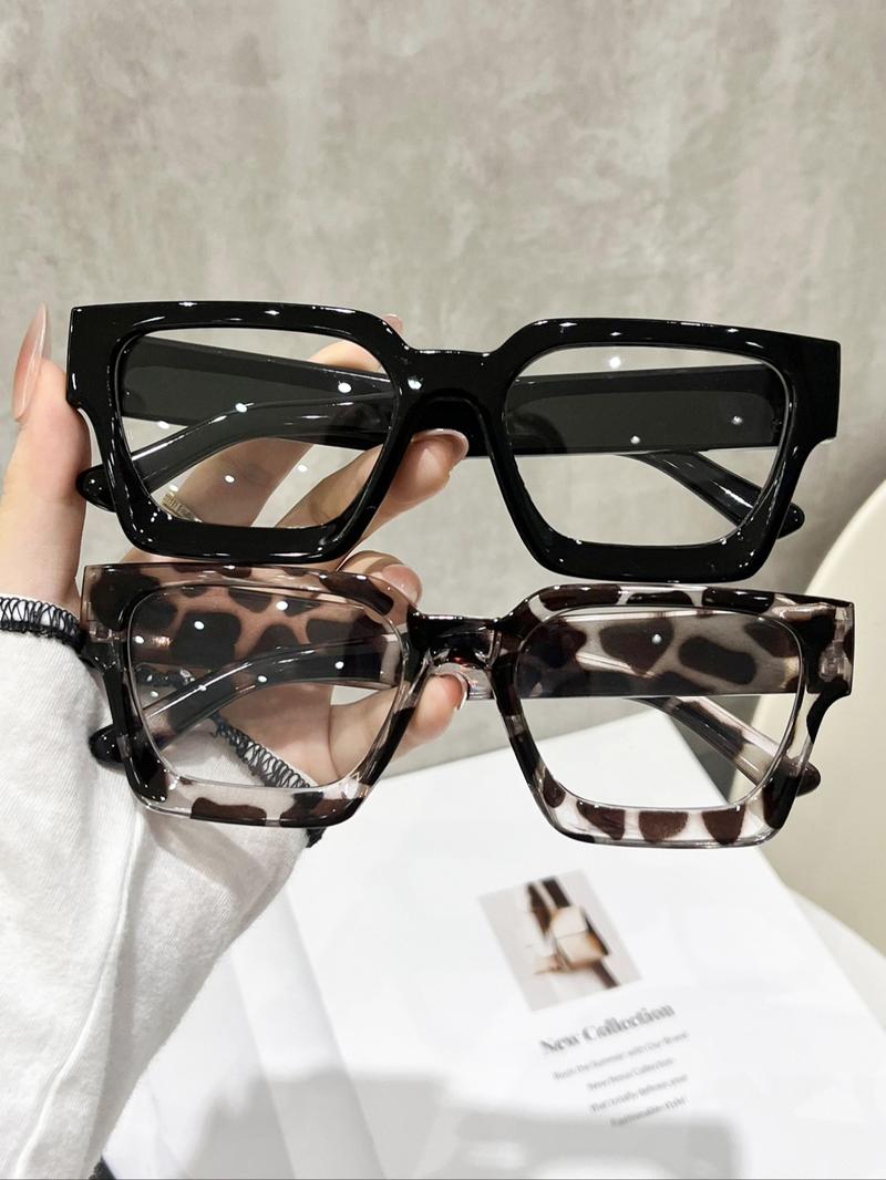 Classic Elegant Square Non-Prescription Glasses, Stylish Square Frames, Unisex Fashion Eyewear for Daily Use, Office & Casual Activities, Comfortable Fit