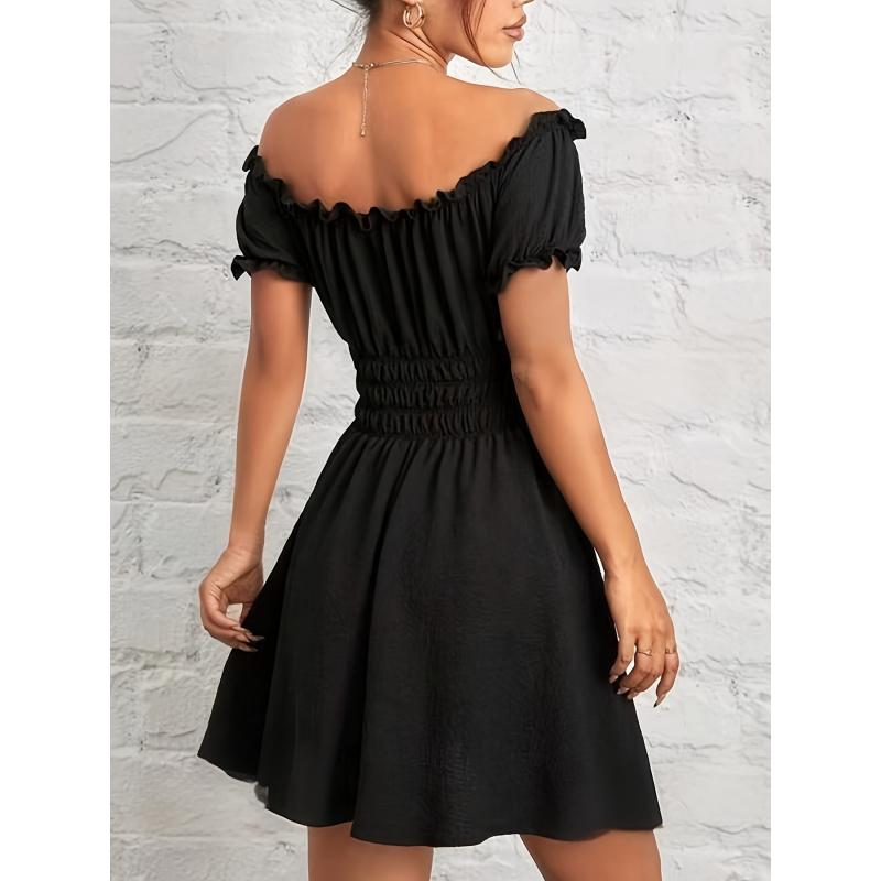 New Women'S Summer Casual Elegant Waist-Tie Dress