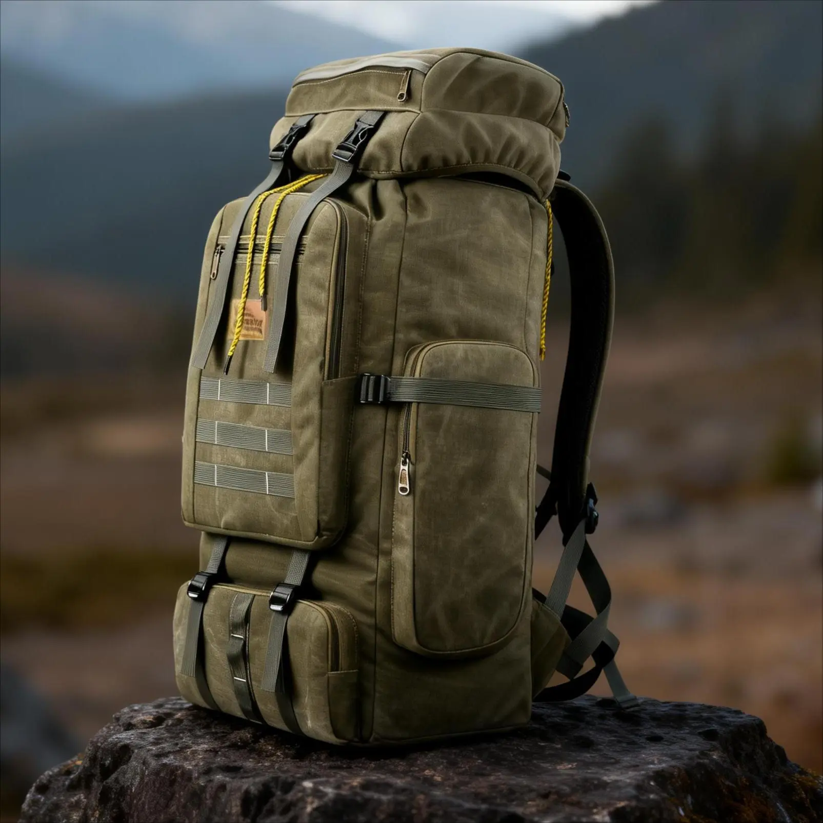 JSERYISGN 1-Pack | 90L Heavy-Duty Canvas Storage Backpack | Rugged Construction for Outdoor Gear Hauling