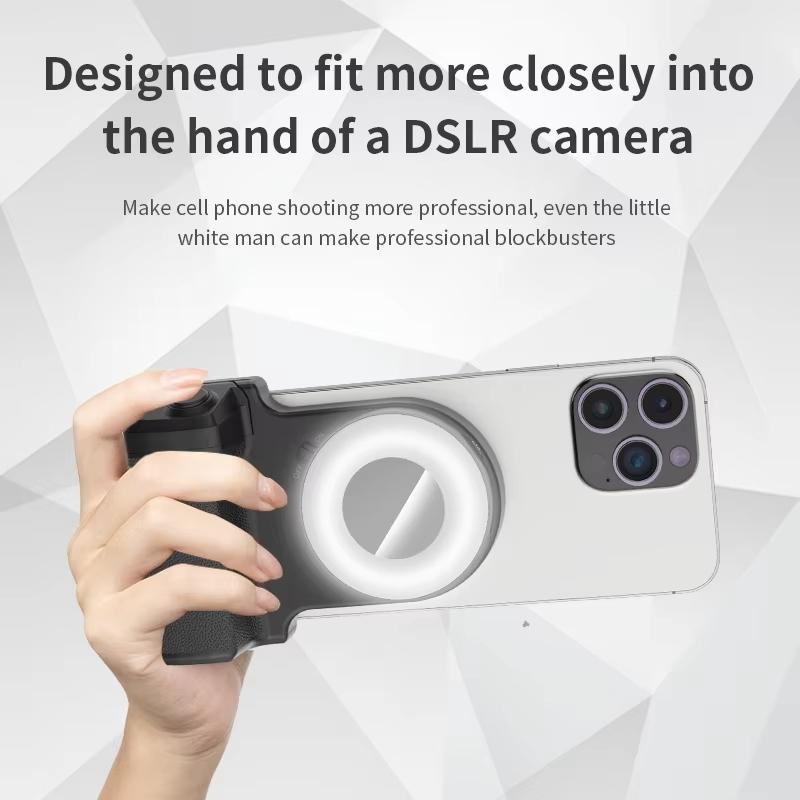 Magnetic Phone Selfie Stick Holder with Camera Bluetooth-compatible Remote Shutter, Adjustable Light, 1/4 Screw Hole, Compatible with Android iPhone