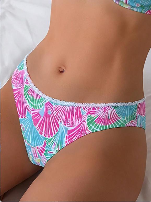 Women's Bikini Set, Adjustable Thin Strap Design, Lightweight & Breathable Fabric, Perfect for Spring Summer Wear, Leaf Print Bikini