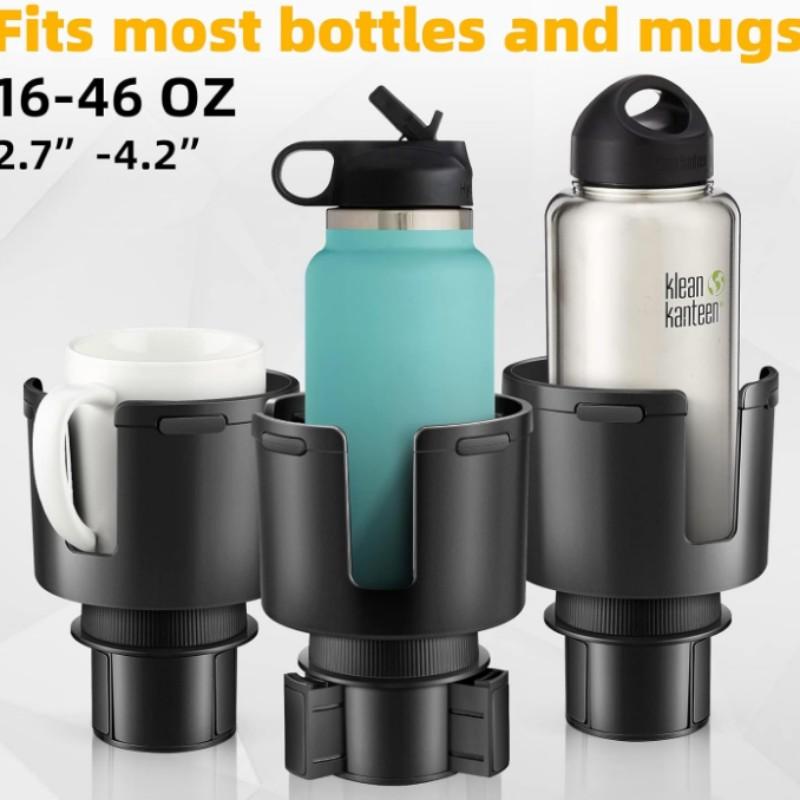 Car Cup Holder Expander Set, Adjustable Base, Fits Yeti 24/36/46oz, Hydroflask 32/40oz, 2.7"-4.2" Water Bottles, Phone & Cup Holder