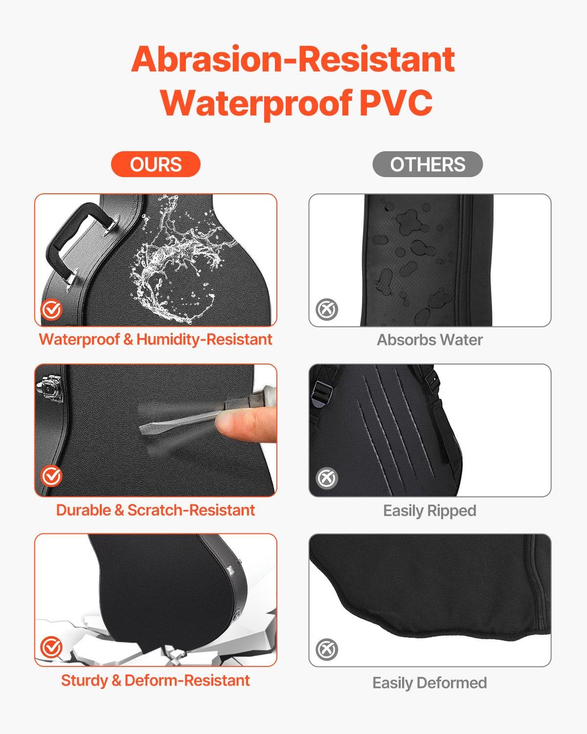 fathersdaygift  VEVOR Electric Guitar Hard Case, 41.34 in Gourd-Shaped Guitar Hard Case, With Lock Latch Keys Handle, PVC Padding Soft Lining Water-Resistant Hard Shell Guitar Case, for 39 in LESPaul Guitars, Black