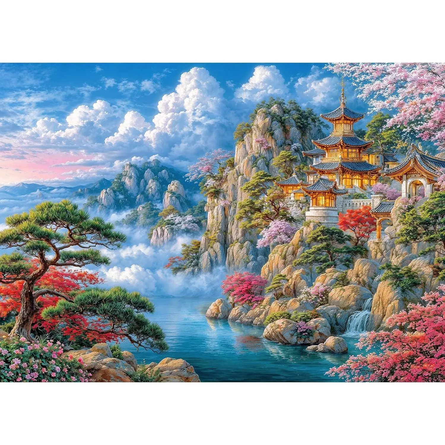 Puzzles for Adults 1000 Pieces, Jigsaw Puzzle for Adults, Fun Challenging Puzzle, Between Mountains and Lakes Puzzles Game, Interlock Perfectly No Dust, Gifts for Father's Mothers Day