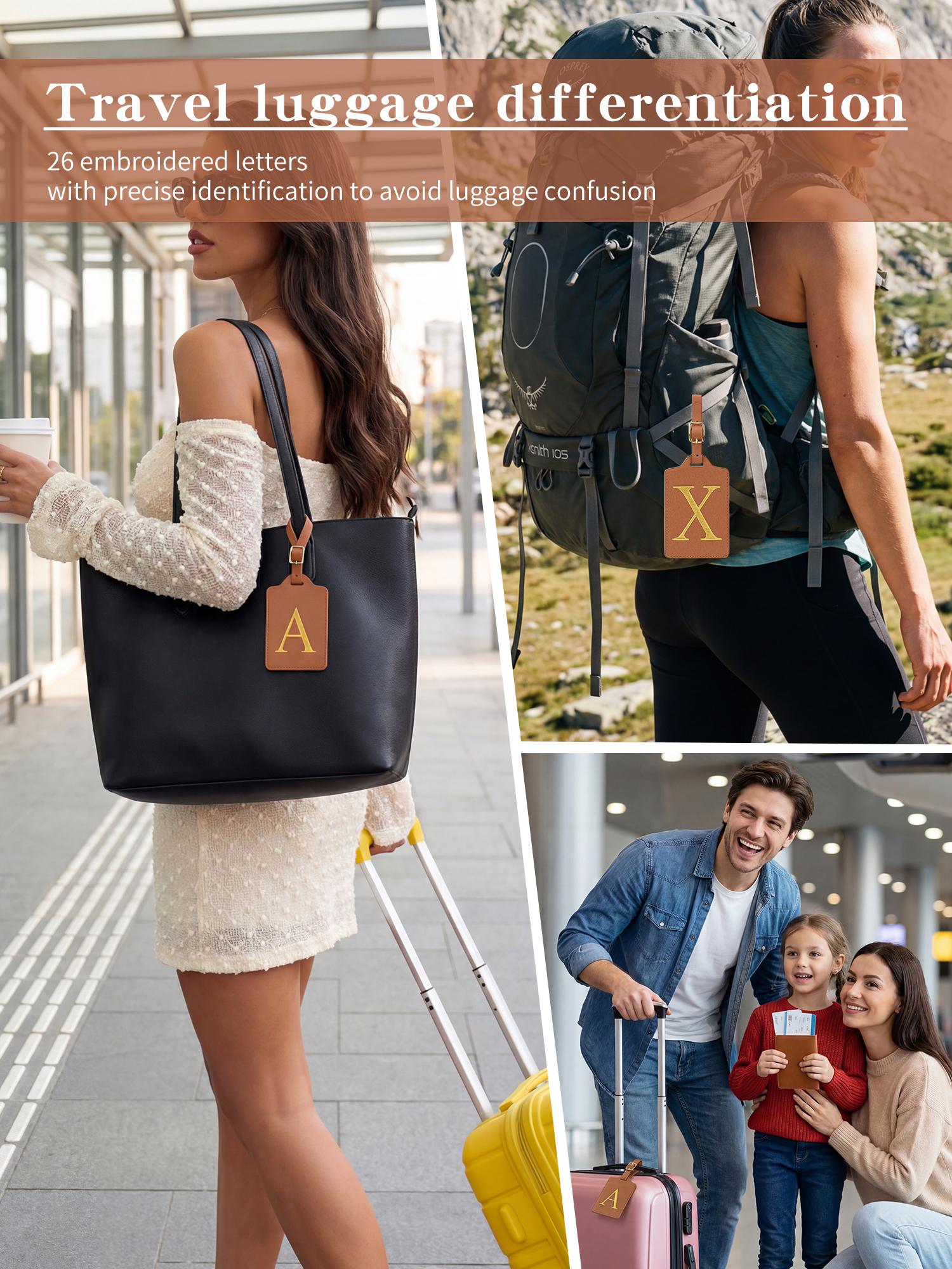 Name ID Luggage Tag, Personalized Letter Tags, Fashion Bag Charms, Bag Pendant, Bag Decoration, Essential for Women's Daily Travel, Cruise Trip Must-Have, Durable and Lightweight Design