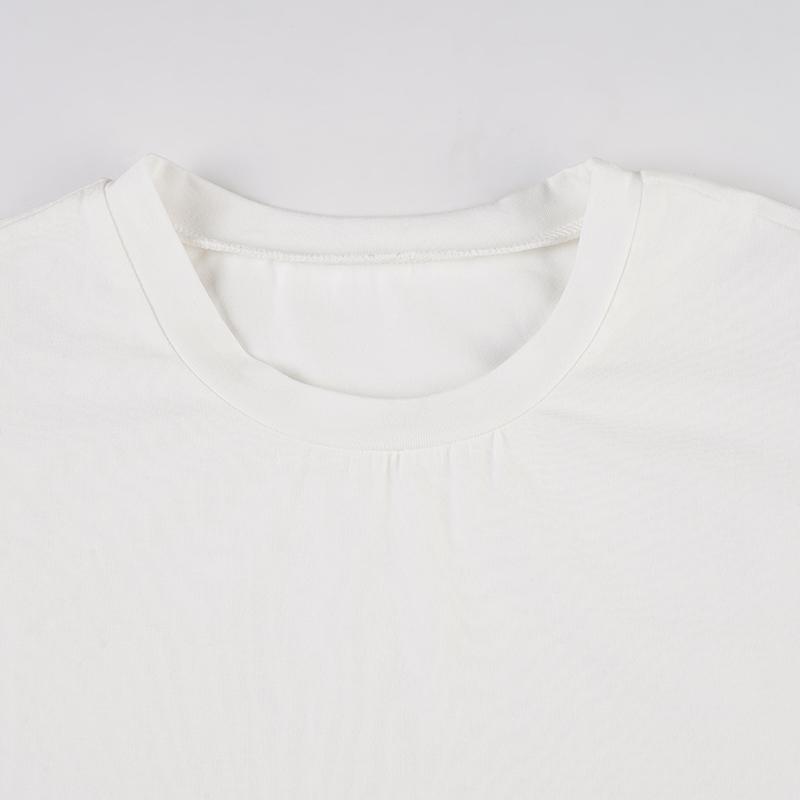 Women's Solid Color Basic Crop Tee, Casual Half Sleeve Round Neck T-shirt for Summer, Ladies Clothes for Daily Wear, Womenswear