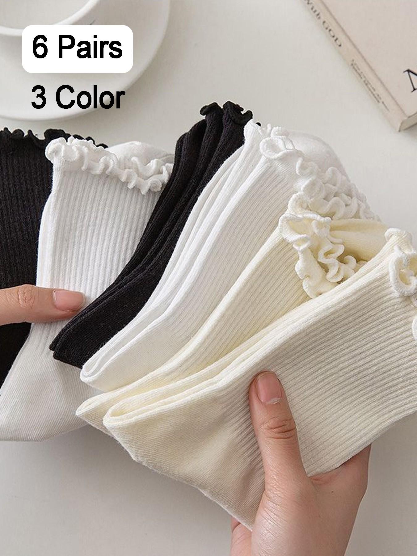 6 Pairs of Ruffle Socks for Women, Cute Ruffle Ankle Socks for Spring 6 Pairs of Ruffle Socks for Women, Cute Ruffle Ankle Socks for Spring