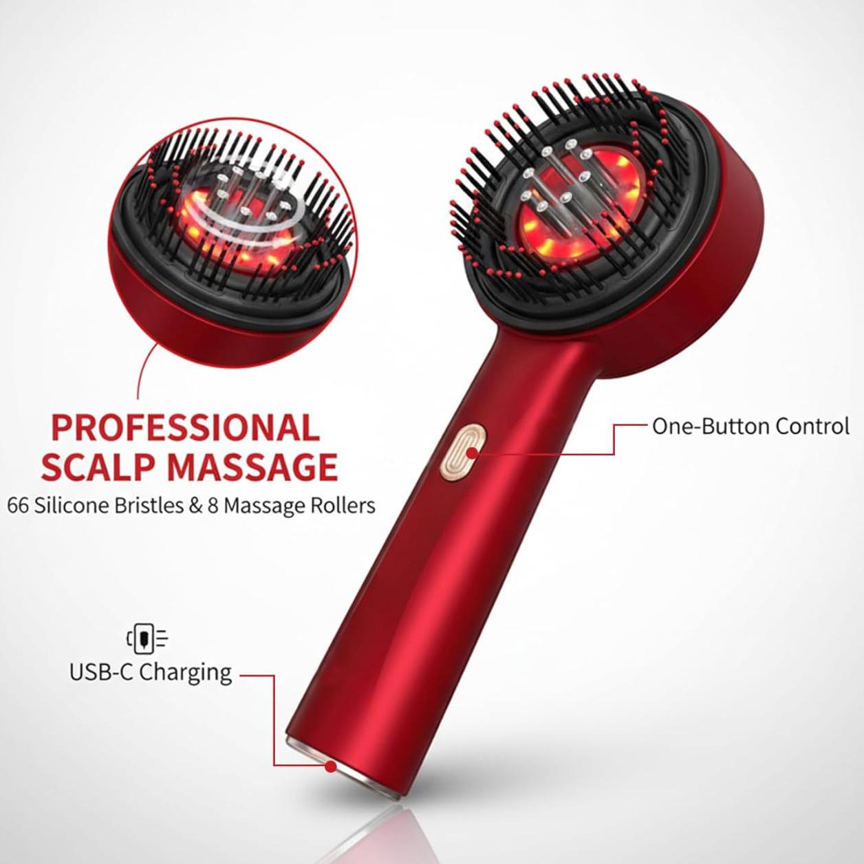 3 in 1 Scalp Massager Hair Oil Applicator,Electric Scalp Brush for home use,IPX7 Waterproof Electric Head Massager Scalp Massage Comb, Rechargeable Scalp Massagers