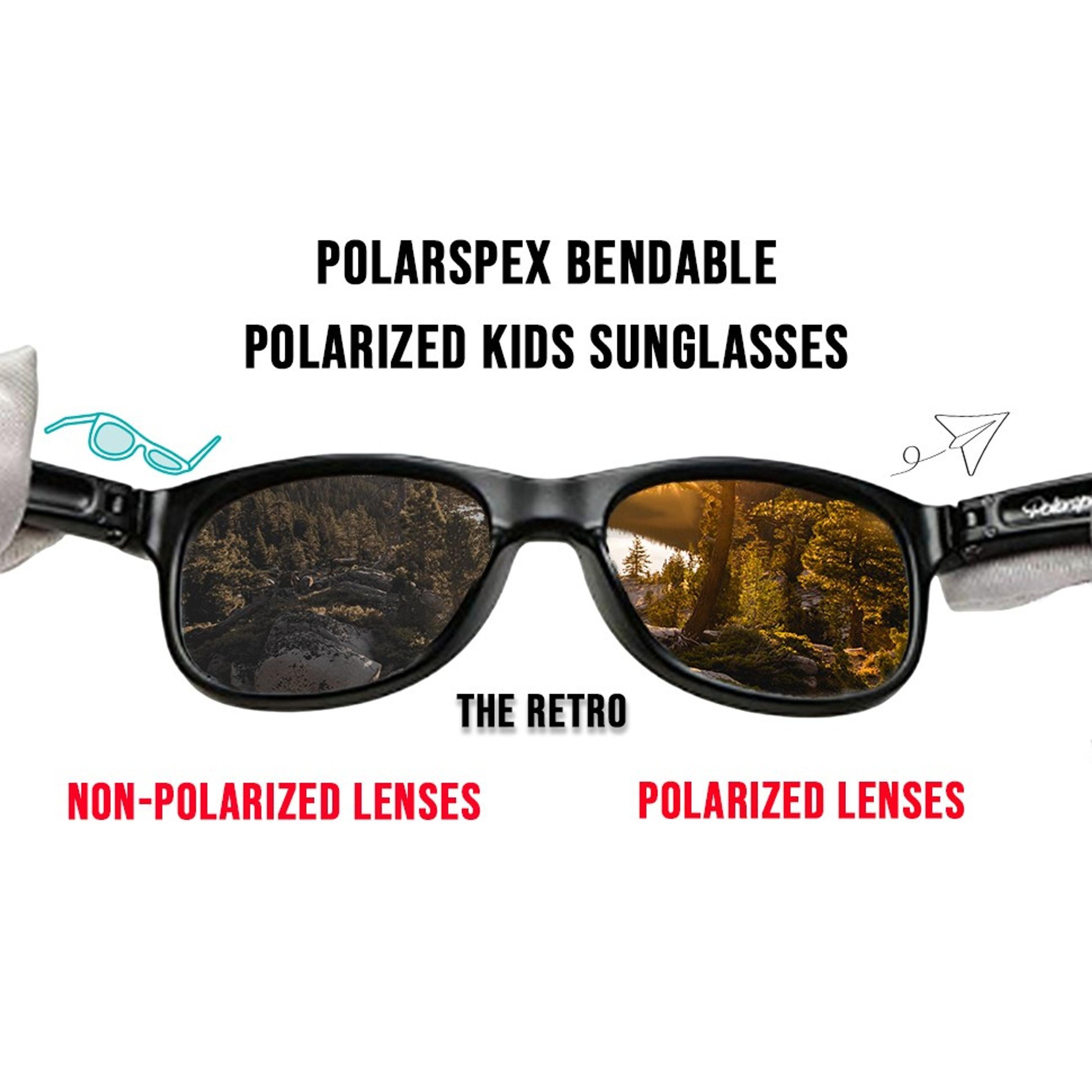 Toddler Polarized Sunglasses for Boys & Girls Ages 2-8 | 100% UV400 Protection, Durable Flexible Frame, Lightweight Design, Felt Case Included for Travel & Outdoor PlayGift