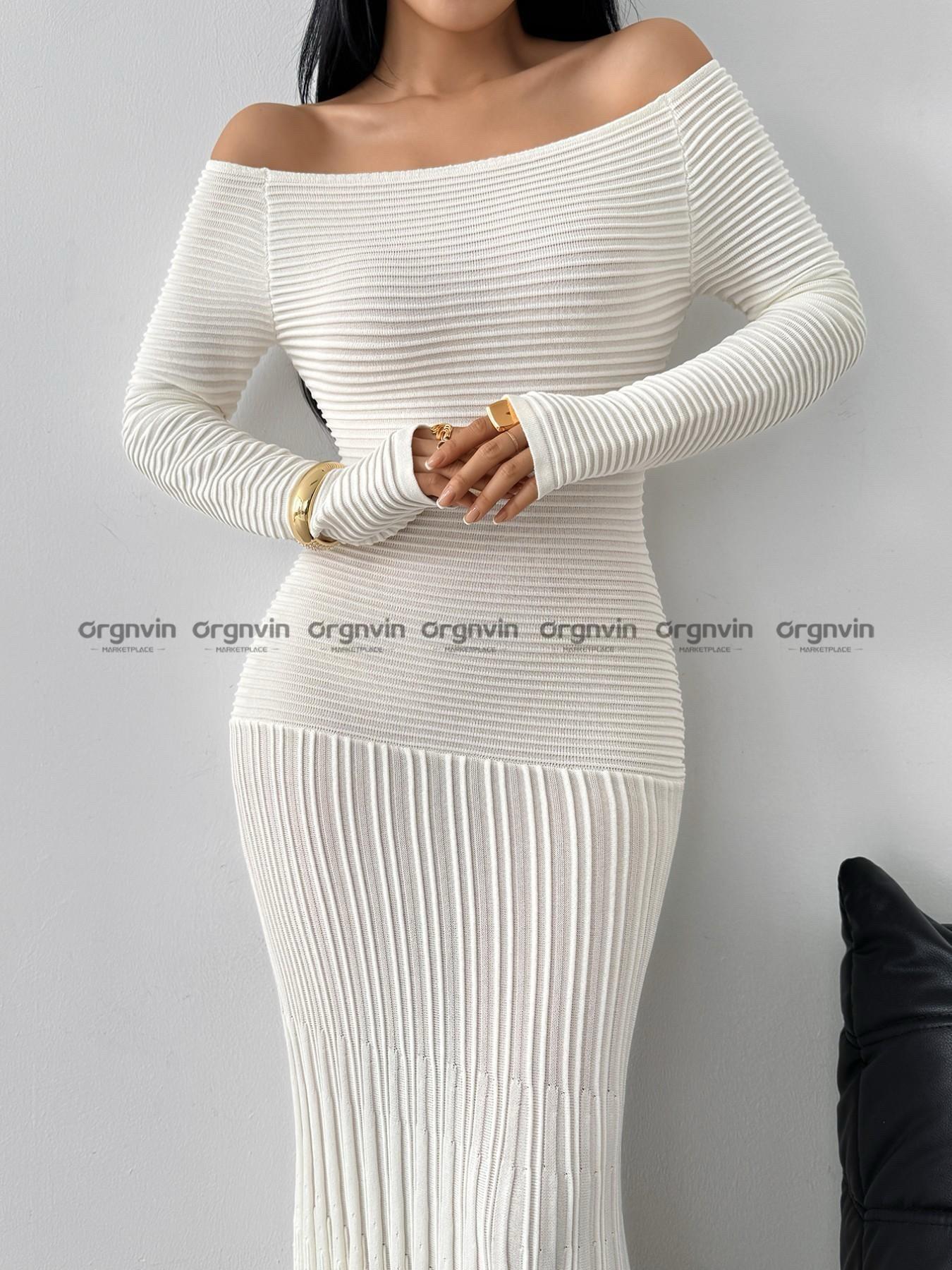 Elegant Women's Fall Winter Party Dress, Ruffled Long Skirt, Fashionable One Shoulder Knit Dress, Slim Fit, Chic and Stylish