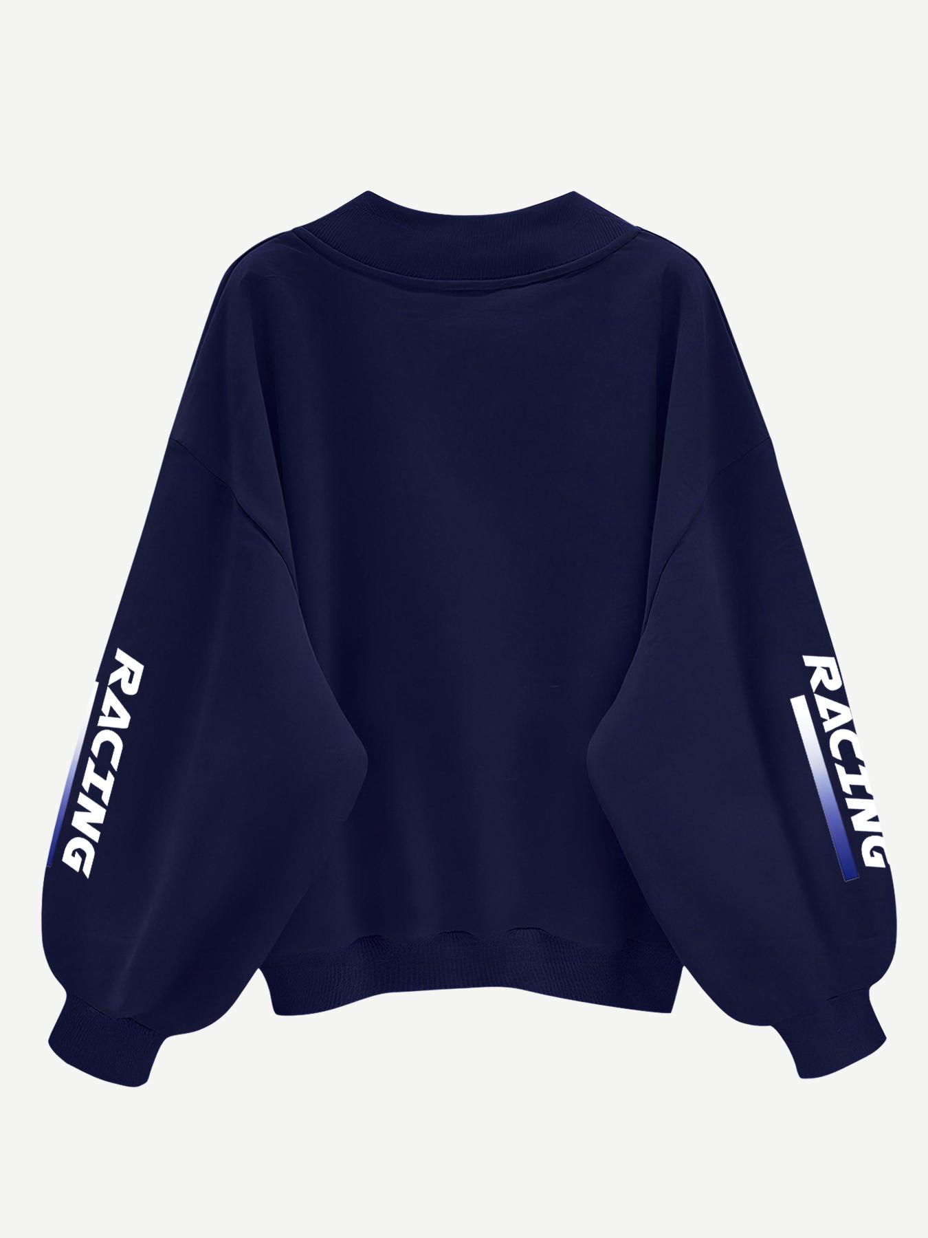 Women's Number Print V Neck Sweatshirt, Casual Long Sleeve Pullover for Fall & Winter, Women's Clothes for Daily Wear, Womenswear Tops Women's Number Print V Neck Sweatshirt, Casual Long Sleeve Pullover for Fall & Winter, Women's Clothes for Daily Wear, Womenswear Tops