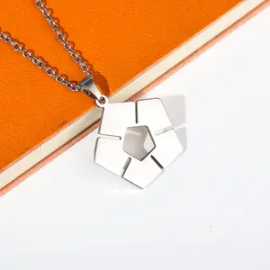 Anime BLUE LOCK Necklace Soccer Sign Stainless Steel Metal Pendant Necklace For Women Men Cosplay Prop Accessories Jewelry Gift