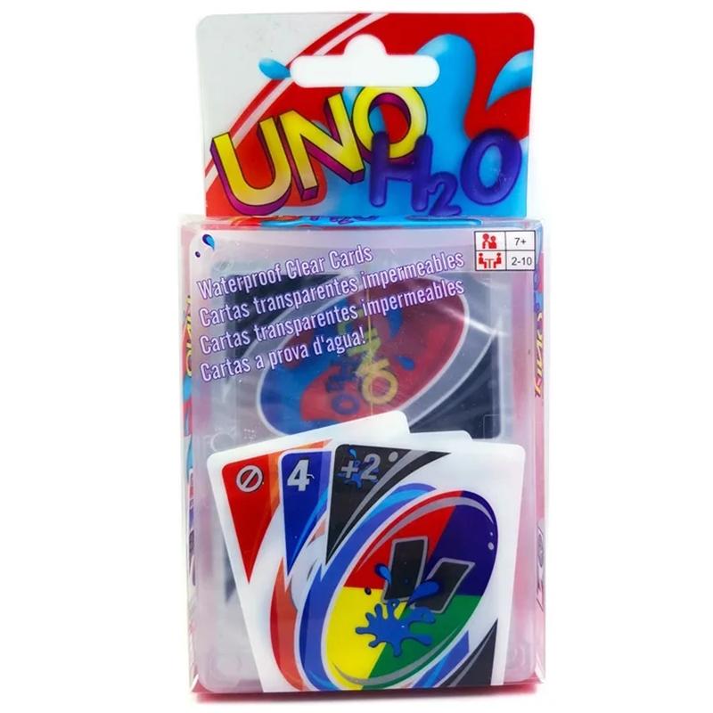 IN STOCK Board Games UNO H2O Card Game WaterProof Pressure Proof PVC Plastic Transparent Kids Toys Playing Cards Family and Friends Gathering Supply