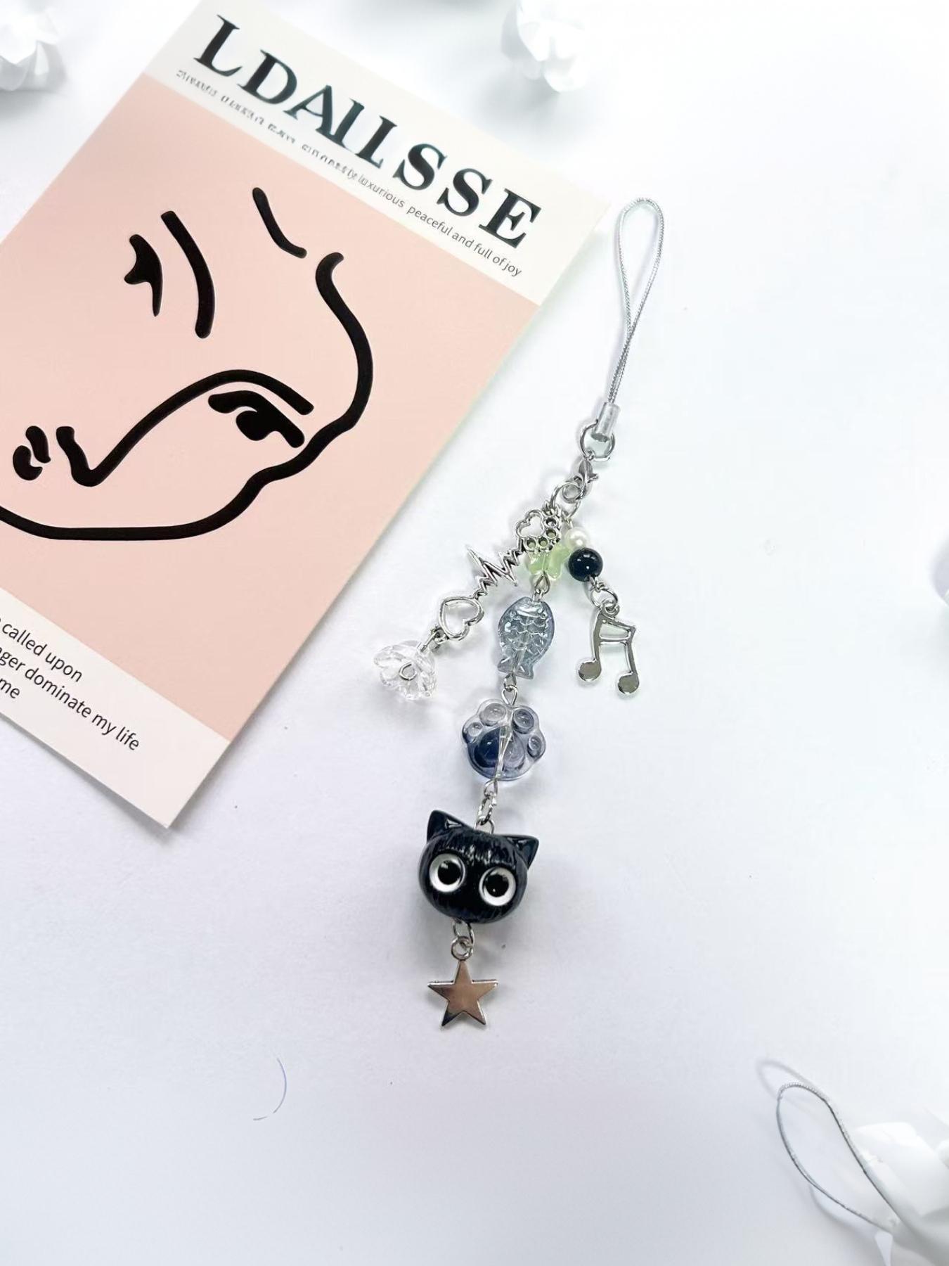 Studio Ghibli My Neighbor Totoro and Four-Leaf Clover Lucky Four-Leaf Clover Phone Charm Guben Chain INS Style Keychain