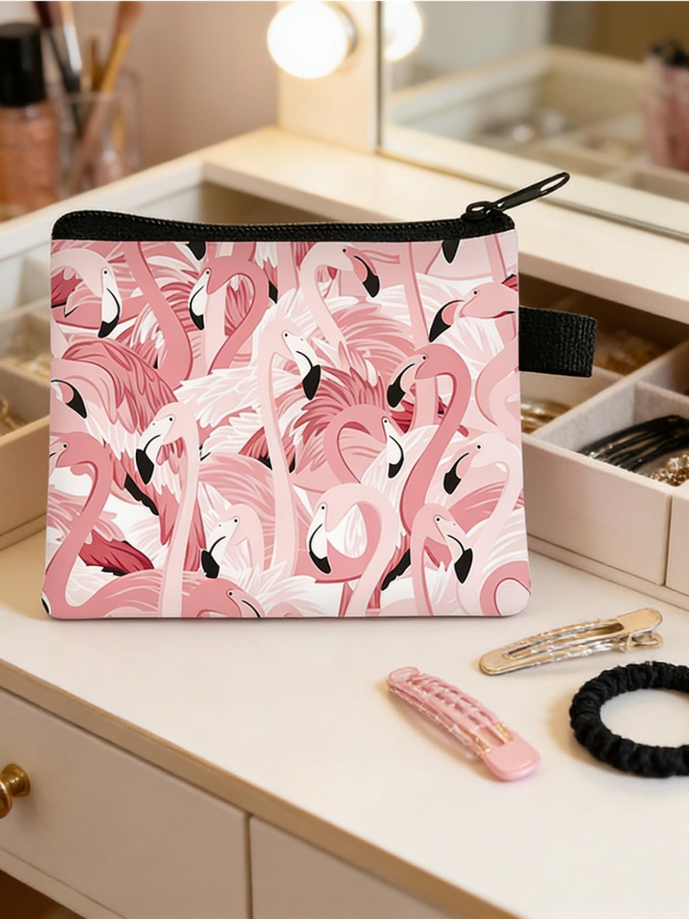 Women's Fashion Wallet with Flamingo Print, Portable Coin Purse for Daily Use, Perfect Gift for Friends, Casual Style, All Seasons