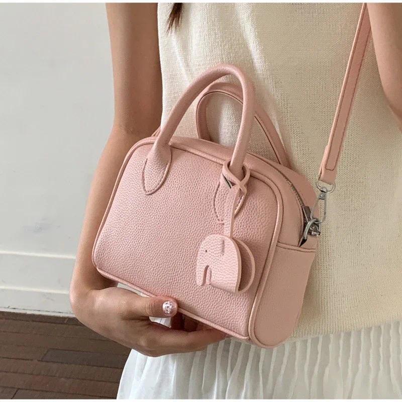 Women's Retro Solid-Color Minimalist Shoulder Bag - Compact Clutch for Daily Commuter Use