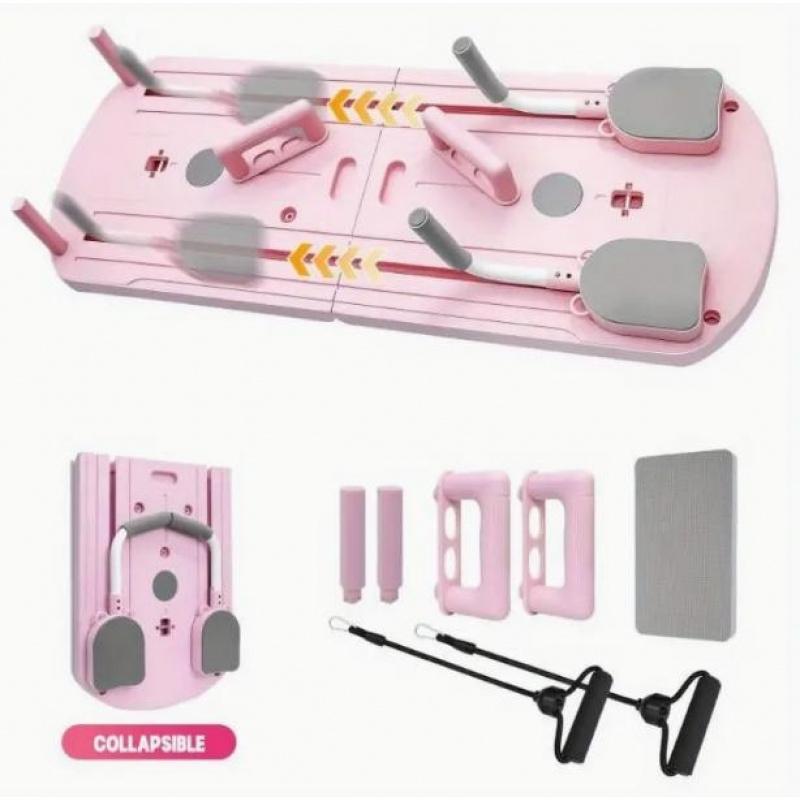 Pilates Board at home - (Pink) 8 in 1 Pilates Sliding Board ，2026 Pilates Reformer Set, pilates at home workouts，Multi-Purpose Foldable Pilates Reformer Board for Home Pad ， pilates board